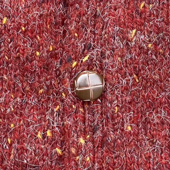 Vintage Claybrooke Wool Cardigan Rust Shag Kurt Cobain Grunge Grandpa Sweater-M